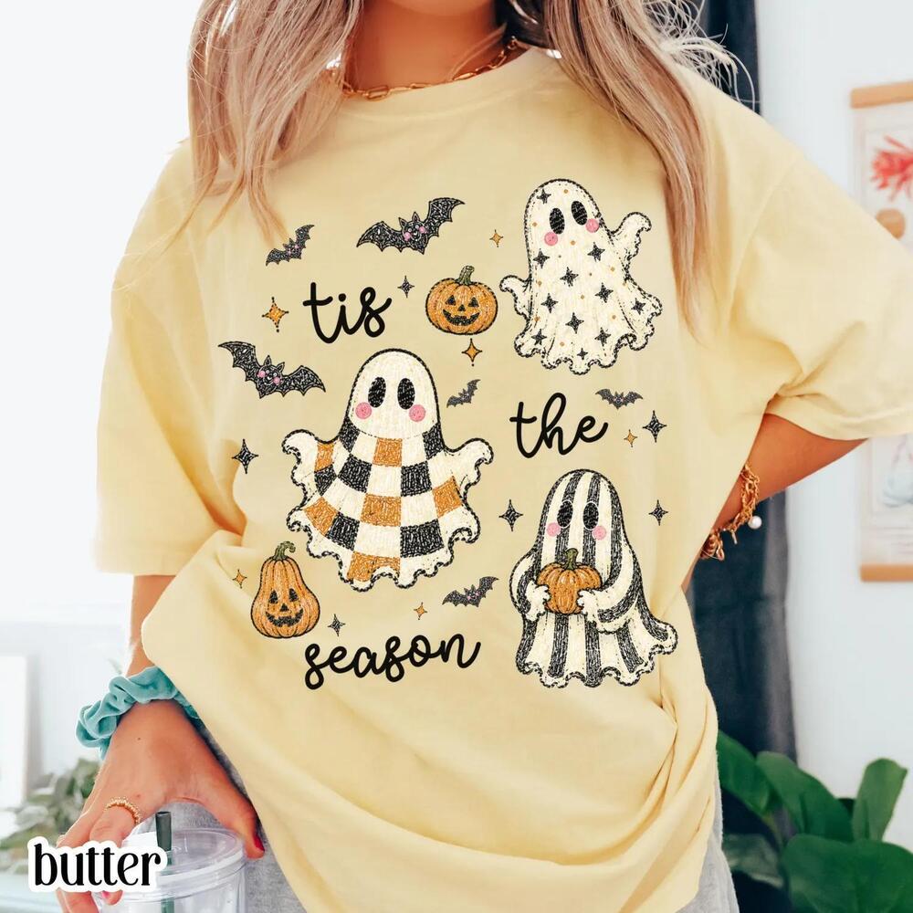 Tis The Season Ghost  Shirt Halloween Tee Pumpkin Patch